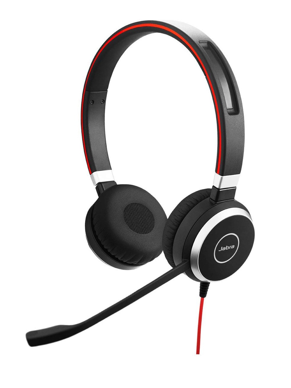 Jabra Black and Red Wired Headset with Boom Microphone